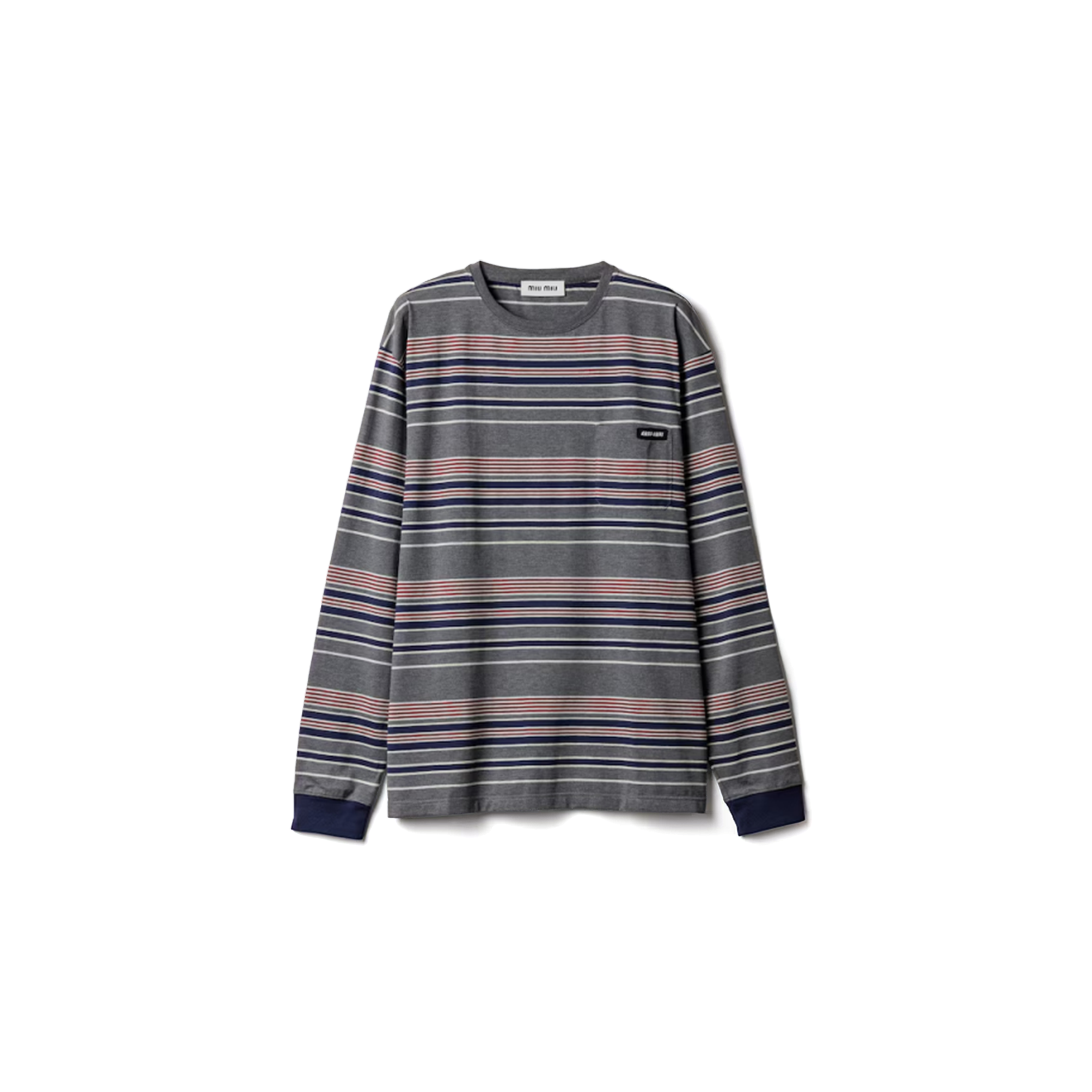MIU MIU STRIPED JERSEY T-SHIRT MJLA18